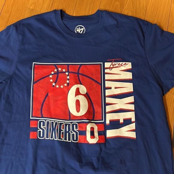 Nwt’47 NBA 76ers Tyrese Makey mens small shirt. - Picture 2 of 6